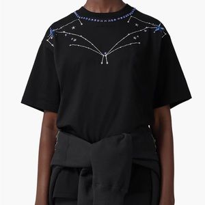 Burberry Carrick Constellation Crystal Embellished Oversize Cotton T-Shirt